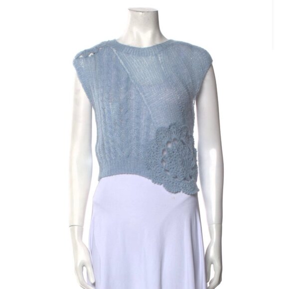 Anna October Asymmetric Sleeveless Crop Top Size:S/M, It 44 NEW - Picture 1 of 10